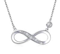 Schlichte, glänzende Zirkonia-Halskette mit Unendlichkeits-Anhänger für Damen, für den Alltag, Party, Hochzeit, Halsketten