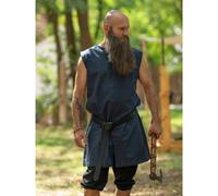 Schlichte Mittelalter Tunika ärmellos Blau "Viggo" S