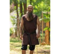 Schlichte Mittelalter Tunika ärmellos Braun "Viggo" XXXL