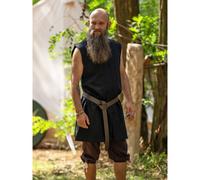 Schlichte Mittelalter Tunika ärmellos Schwarz "Viggo" XXXL