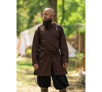 Schlichte Mittelalter Tunika langarm Braun "Malte" XXL