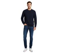 Schlichter ESPRIT Herren Strick-Pullover Rundhals-Sweater Baumwoll-Pullover Dunkelblau S
