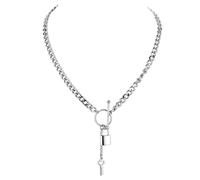 Schloss-Halskette für Damen und Herren, 925er Sterlingsilber, Herz-Anhänger, gedrehte Kette, Choker-Halskette, Vorhängeschloss für Damen und Herren