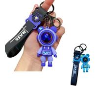 Schlüsselanhänger,2 STK Astronaut Schlüsselbund schlüsselring schwarz mit karabiner Schlüsselanhänger personalisiert Auto Schlüsselband Valentinstag Kreative,für Frauen und Männer,Lila + Grün