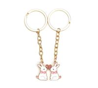 Schlüsselanhänger 2er Set süße Hasen-Designs, Schlüsselanhänger Hase und Kleine Tier-Anhänger für Frauen, Niedlicher Bunny Keychain als Geschenkidee für Freundin Geburtstag oder Beste Freundin