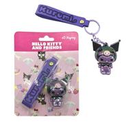 Schlüsselanhänger 3D Hello Kitty und Kuromi schwarz für Schlüssel, Rucksack | Inspiriert von Sanrio-Figuren, perfekt, um Ihre Accessoires mit einer lustigen Note zu personalisieren.