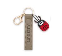 NICI Schlüsselanhänger Alles Gute Kunstlederband 10cm mit Marienkäfer-grün-Treuer-Begleiter für Rucksack oder Tasche, Schlüsselhalter für klein und Groß | 62021