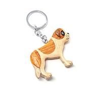 Schlüsselanhänger aus Holz - Bernhardiner