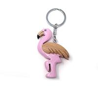 Schlüsselanhänger aus Holz - Flamingo