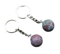 Schlüsselanhänger aus Naturstein, rund, Kugel-Anhänger, Achat, Amethyst, Rosenquarz, Handtaschen-Dekoration, DIY-Schmuckherstellung, Mode-Accessoires, Unisex - 1 Stück, Indischer Achat, Einheit