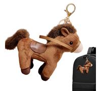 Schlüsselanhänger aus Plüsch | Realistischer Pferdeanhänger, Plüschtiere - für Rucksack, Gepäck, Telefon, Reisen, Schule, Geburtstag, Erwachsene, Se référer au descriptif