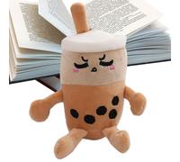 Schlüsselanhänger aus Plüsch | süße und weiche Bubble Tea Tasse Ornament - Schlüsselanhänger Tiere aus Plüsch, 12 cm - für Mädchen Rucksack Koffer Reise Schule Geburtstag Party, Kamelbraun, Se