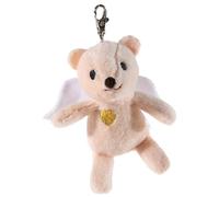 Schlüsselanhänger Bär Schutzengel mit goldenem Herzchen, 10 cm