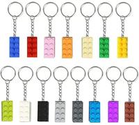Schlüsselanhänger Bausteine 15 Stücke - Taschenanhänger Kunststoff Anhänger Schlüsselbund Bricks für Lego - Geburtstag Jungen Und Mädchen
