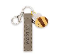 NICI Schlüsselanhänger Bester Papa 62003 Kunstlederband 10 cm mit Biene