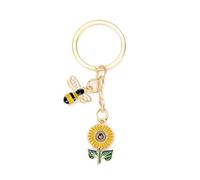 Schlüsselanhänger Biene, Niedliche Blumen Schlüsselanhänger Gänseblümchen, Bienen Handtaschen Anhänger, Bag Charm, Geschenk für Frauen (Sonnenblume)
