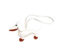 Schlüsselanhänger Dackel, Süße Welpe Hundetasche Anhänger Glücksbringer Dackel Keychain Geschenke für Lieblingsmensch Frauen Männer Kinder Geburtstag Schlüsselring (White, One Size)