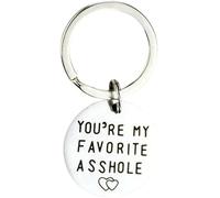 Schlüsselanhänger Du bist Mein Lieblingsarschloch Valentinstagsgeschenk Schlüsselanhänger Edelstahl Charm Lustiger Schlüsselanhänger Paar Schmuck - Silber 25 mmAttraktive Verarbeitung