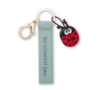NICI Schlüsselanhänger Du schaffst das Kunstlederband 10cm mit Marienkäfer-türkis-Treuer-Begleiter für Rucksack oder Tasche, Schlüsselhalter für klein und Groß | 62023