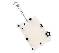 Schlüsselanhänger Foto 3,94 x 3,35 Zoll Rahmen, 4 x 3 Zoll DIY Cute Clear Acryl | Photo Clip with Star Charm | for Bank Bag Purse Backpack Women Kids Girls Birthday Holiday Party Favors, Schwarz