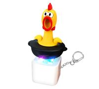 Schlüsselanhänger Frosch mit Sound Knopf, Eidechse Spielzeug Schlüsselanhänger Kinder mit Bunten Lichtern und Soundknopf, Schlüssel Anhänger, Lustiger Schlüsselring Auto für Stressabbau (Huhn)