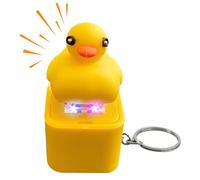 Schlüsselanhänger Frosch mit Sound Knopf, Eidechse Spielzeug Schlüsselanhänger Kinder mit Bunten Lichtern und Soundknopf, Schlüssel Anhänger, Lustiger Schlüsselring Auto für Stressabbau (Ente)