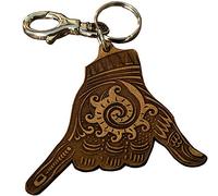 Schlüsselanhänger für Surfer - Shaka Onda graviert aus echtem Leder - Etabeta Artigiano Toscano