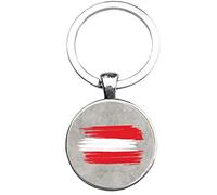Schlüsselanhänger Glas - Flagge Österreich