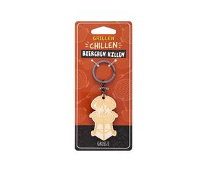 Schlüsselanhänger - Grillen - aus Holz