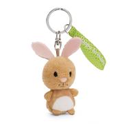 NICI Schlüsselanhänger Hase Happy Birthday 5cm braun - Plüsch-Begleiter Kuscheltieranhänger mit Schlüsselring für Schlüsselband, Schlüsselbund & Schlüsselhalter