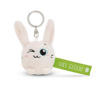 NICI Schlüsselanhänger Hase Viel Glück 5cm-weiß-Treuer-Begleiter für Rucksack oder Tasche, Schlüsselhalter für klein und Groß | 62049