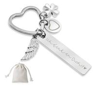 Schlüsselanhänger Herz graviert Auto Geschenk Silber ich Denk An Dich