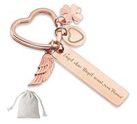 Schlüsselanhänger Herz Graviert Personalisiert Rosé-engel Mama
