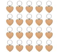 Schlüsselanhänger Holz 20 Stück Schlüsselring Holz Herz Blanko Diy Blanko Herz Schlüsselring Wooden Keychain Sch-lüsselring Für Diy Schnitzen, Dekoration, Geschenke, Malen