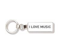 Schlüsselanhänger I LOVE MUSIC weiß
