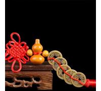 Schlüsselanhänger in Gurd, Schlüsselkette aus Kupfer mit fünf Kaisermünzen - die das chinesische chinesische Stapel für gute, erfolgreiche Gesundheit von Freunden und Familien