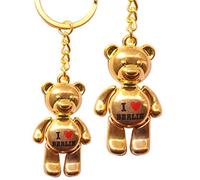 Schlüsselanhänger keychain keyring I Love Berlin Souvenir Berliner Bär (Gold, ca. 47x30x18 Minimiter)