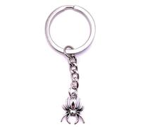 Schlüsselanhänger Keychain Silber Metall Spinne Spider Tier Eckel Schreck
