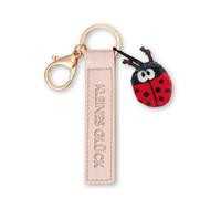 NICI Schlüsselanhänger Glück Kunstlederband 10cm mit Marienkäfer-rosa-Treuer-Begleiter für Rucksack oder Tasche, Schlüsselhalter für klein und Groß | 62024