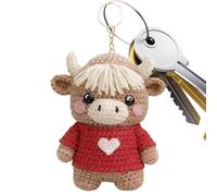 Schlüsselanhänger Kuh - niedliches romantisches Paar | Charme Rind, für Weihnachten, Geburtstag, Party, Schule, Büro, Klassenzimmer, Rucksack, Jugendliche, Erwachsene, Frauen, Männer, Geschenke, 1, Se