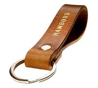 Schlüsselanhänger Leder Hamburg in gold geprägt das kleine Geschenk zum Geburtstag für deinen Lieblingsmenschen Frauen oder Männer Souvenir