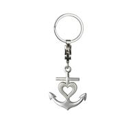 Schlüsselanhänger LIEBESANKER - Metall Silber 5x10 cm - 2 Varianten Glänzend Herz Matt