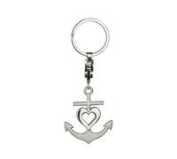 Schlüsselanhänger LIEBESANKER - Metall Silber 5x10 cm - 2 Varianten Matt Herz glänzend