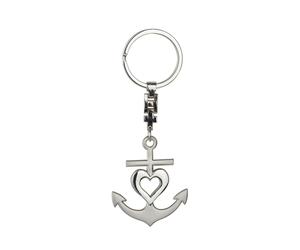 Schlüsselanhänger LIEBESANKER - Metall Silber 5x10 cm - 2 Varianten Matt Herz glänzend