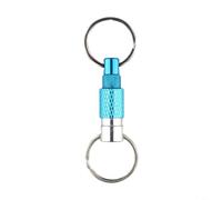 Schlüsselanhänger mit abnehmbarem Metallschlüssel, um 360 Grad drehbar, doppelte Spaltringe, Aluminiumlegierung, sichere Befestigung für Sportausrüstung, Taschen, Gürtel, Rucksäcke, mehrere Farben