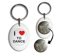 Schlüsselanhänger mit Aufschrift "I Love to Dance" aus Kunststoff, weiß, Einheitsgröße, Zeitgenössisch