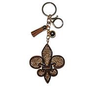 Schlüsselanhänger mit Fleur De Lis für Damen, NOLA-Schlüsselanhänger, Geldbörse, Anhänger, Mädchen, Rucksack, Fleur de Lis Gold/Schwarz,