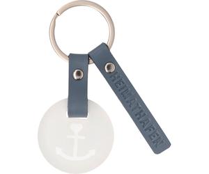 Schlüsselanhänger mit Frostglas und Echtleder „Heimathafen“ Maritimer Anhänger von räder design L.9,2cm B.5,3cm