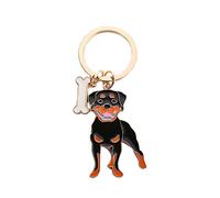 Schlüsselanhänger mit Hundemotiv, niedlicher Metall-Schlüsselanhänger, Taschenanhänger, tolles Geburtstgsgeschenk, 10 cm, (Rottweiler)