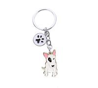 Schlüsselanhänger mit Hundemotiv, niedlicher Metall-Schlüsselanhänger, Taschenanhänger, tolles Geburtstgsgeschenk, 10 cm, (Bullterrier)